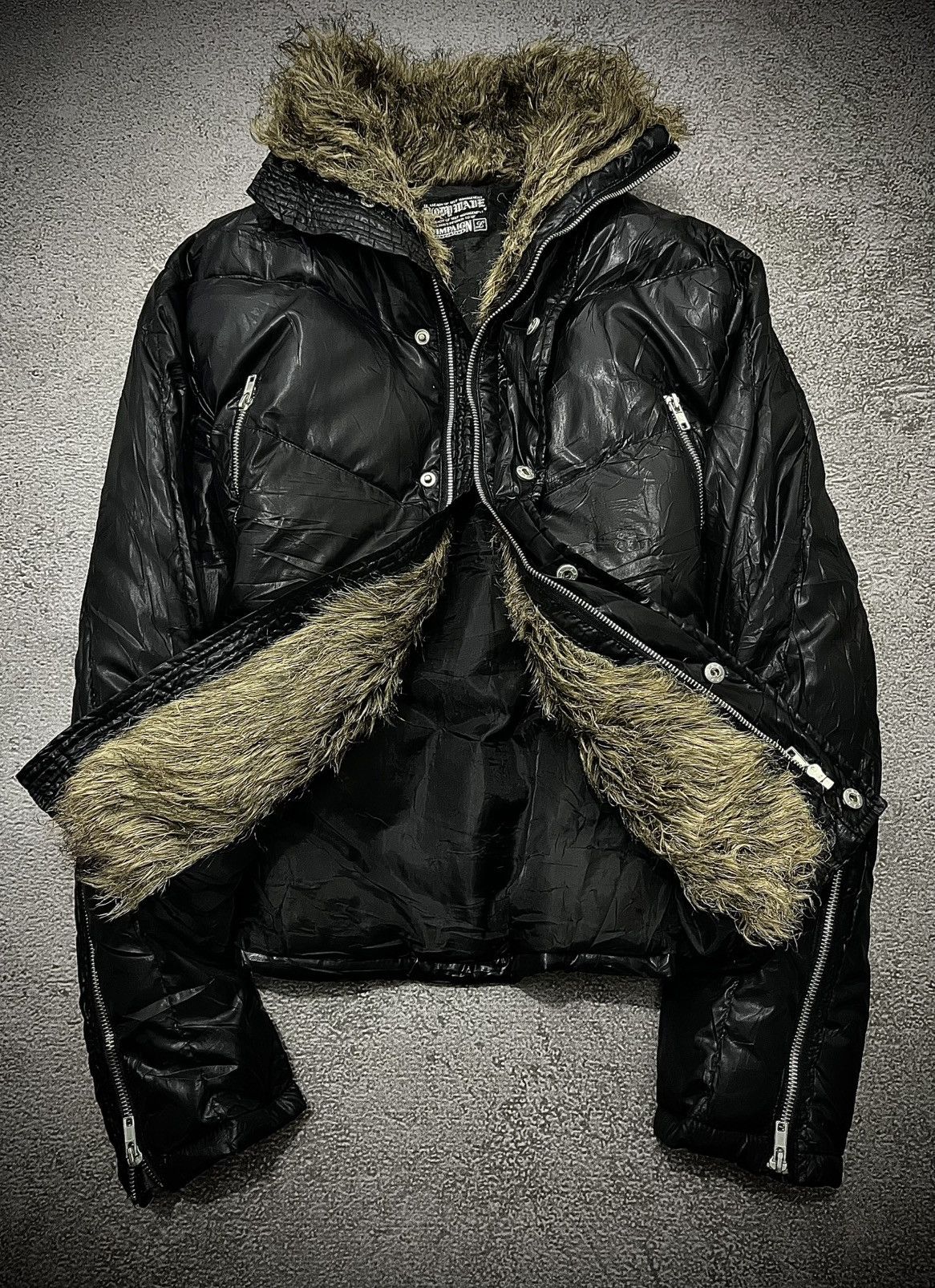 Japanese Brand Vintage Body Wave Vkei Punk Faux Fur Jacket LGB Style Size US M / EU 48-50 / 2 - 1 Thumbnail