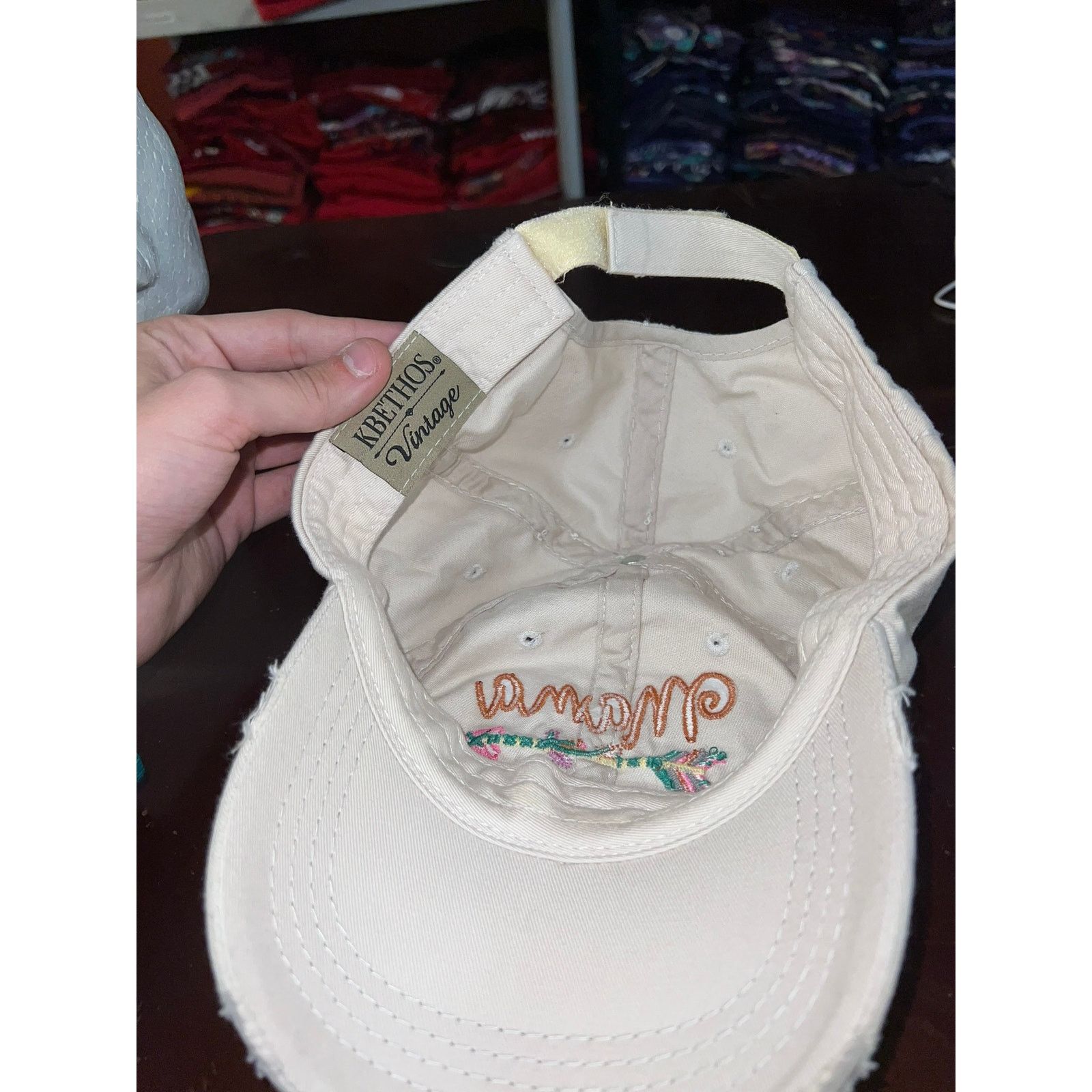 Vintage Mama Bear Hat Kbethos Vintage White Cream Cap Headwear OS Size ONE SIZE - 6 Thumbnail