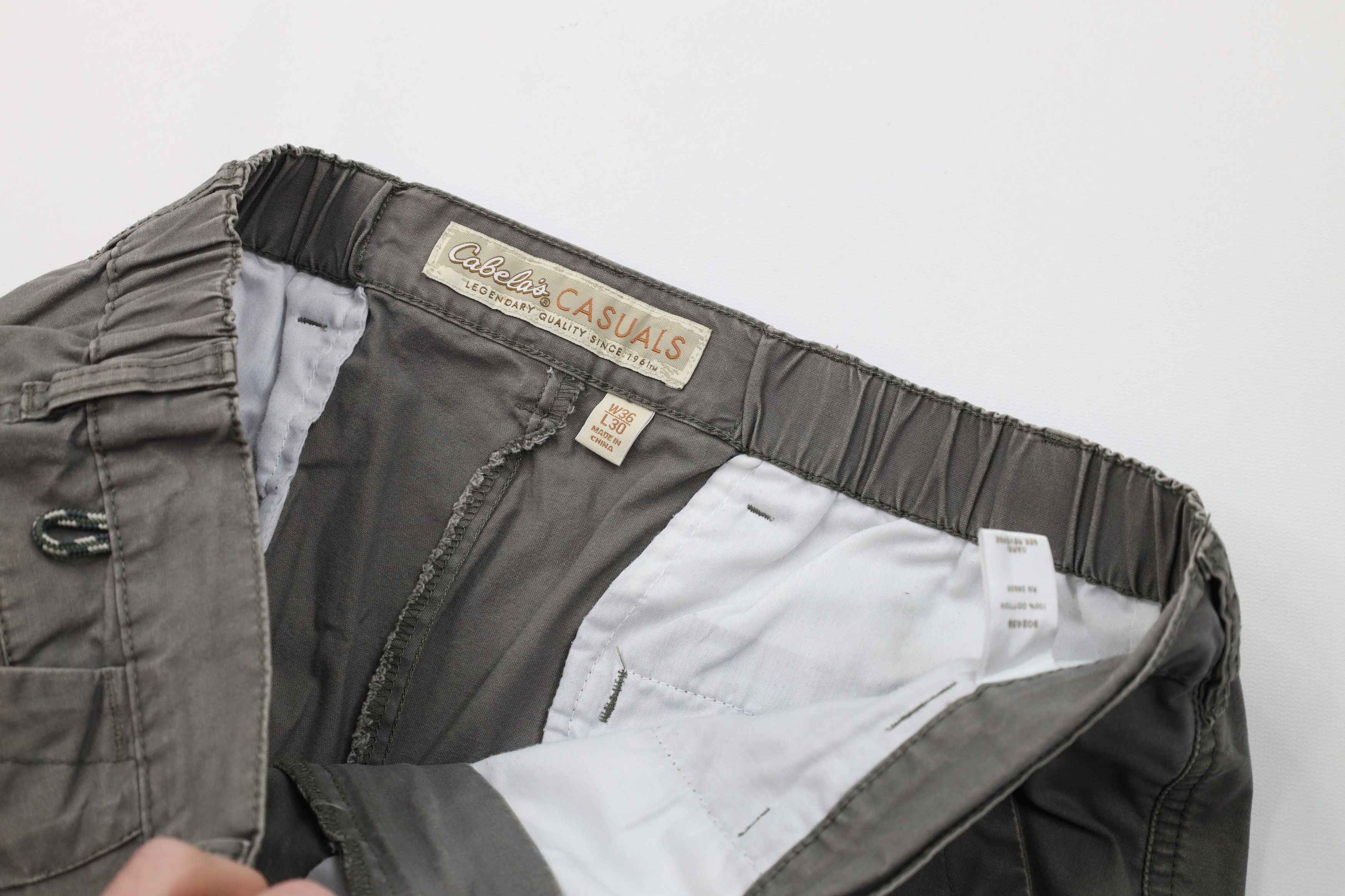 Cabelas Vintage Cabelas Wide Leg Trekking Hiking Pants Green Cotton Size US 36 / EU 52 - 9 Thumbnail