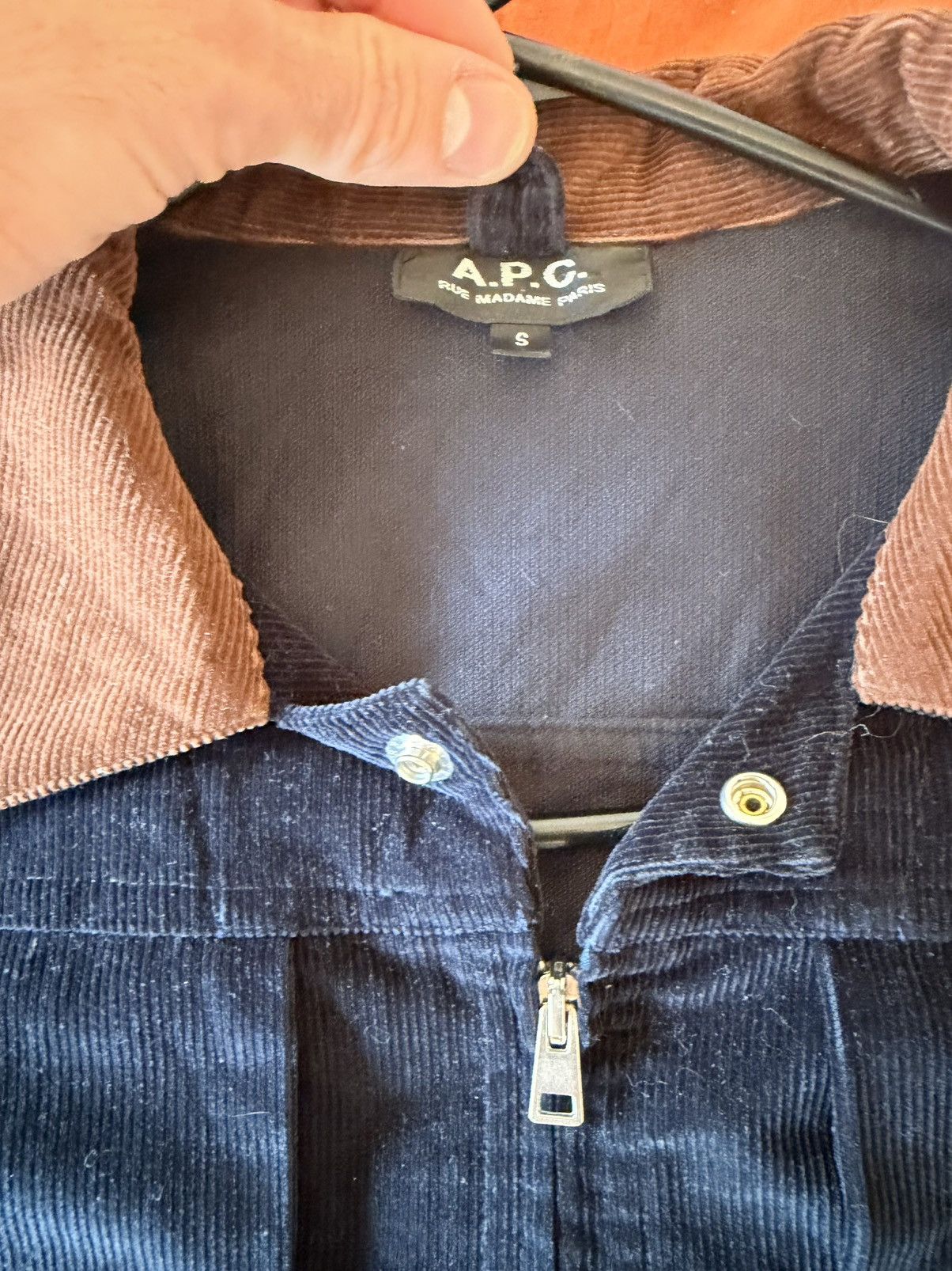 A.P.C. APC Blue Black Corduroy Jacket Size S Size US S / EU 44-46 / 1 - 2 Thumbnail