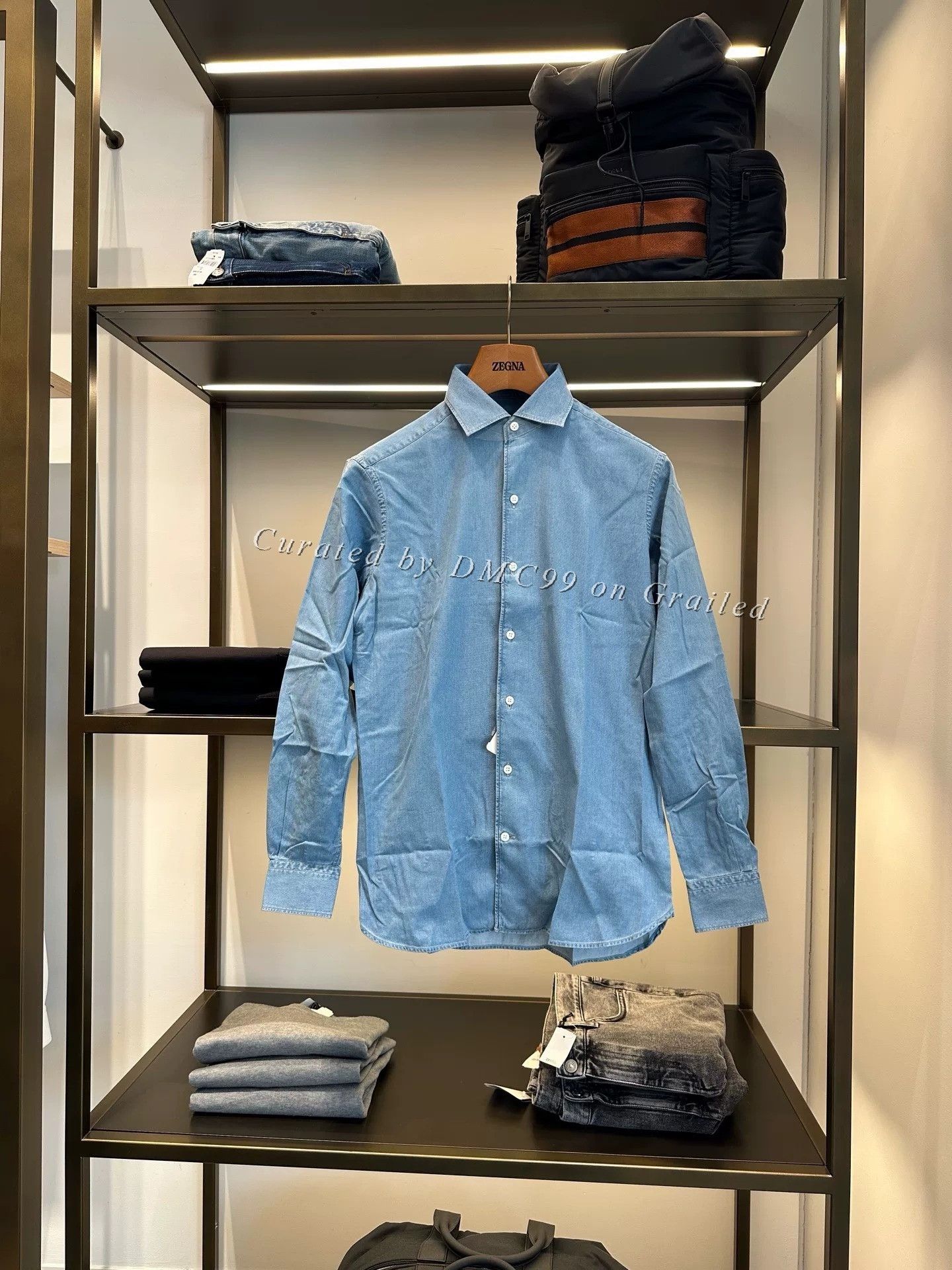 Ermenegildo Zegna Zegna Light Blue Men’s Long Sleeve Shirt Size US S / EU 44-46 / 1 - 2 Thumbnail