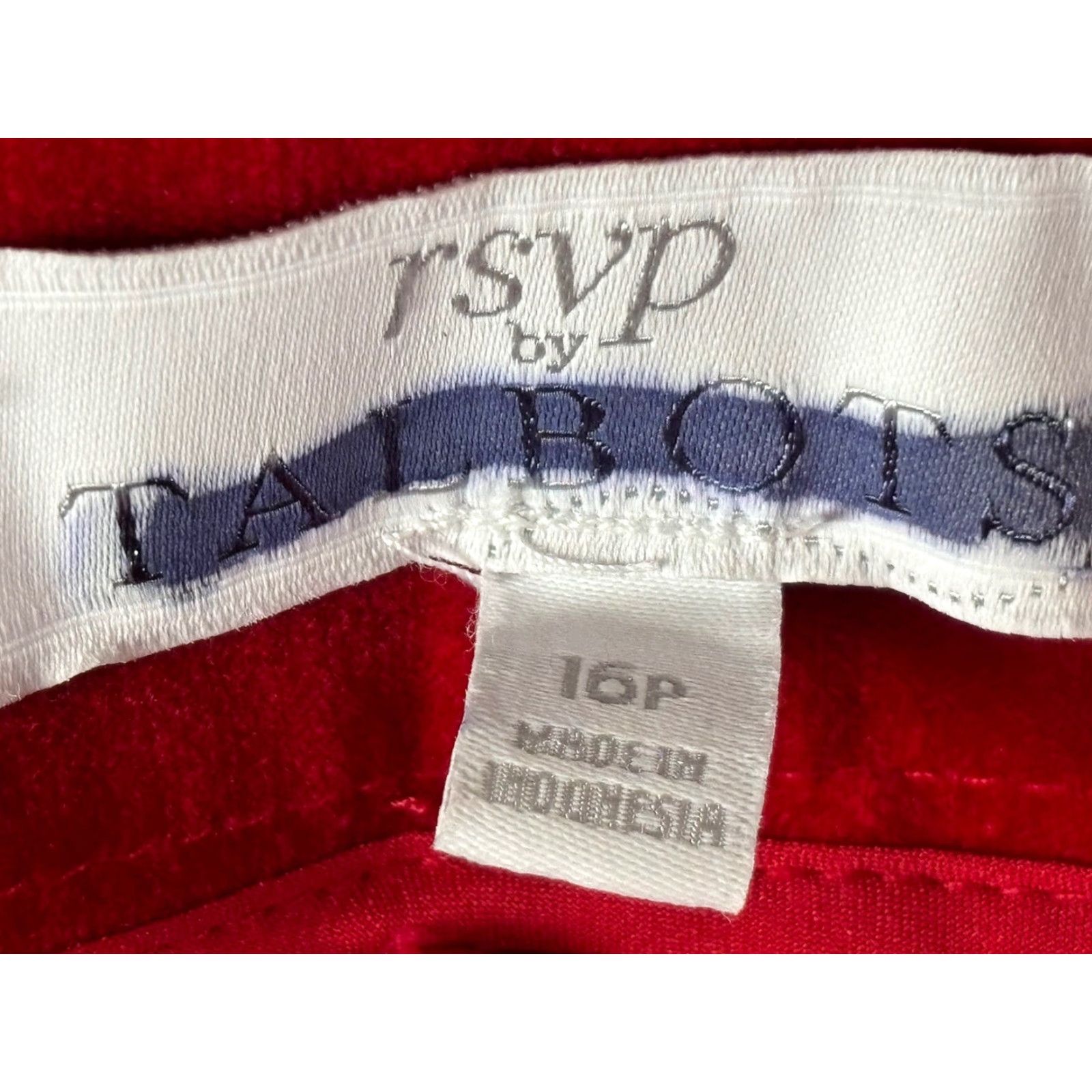 Talbots VINTAGE? No, Talbots RSVP Red Velvet Pants 16P Petite Ankle Ruffle Women Cotton Blend Velvet 16P Petite Red Ankle Ruffle Womens Size 38" / US 16 / IT 52 - 6 Thumbnail