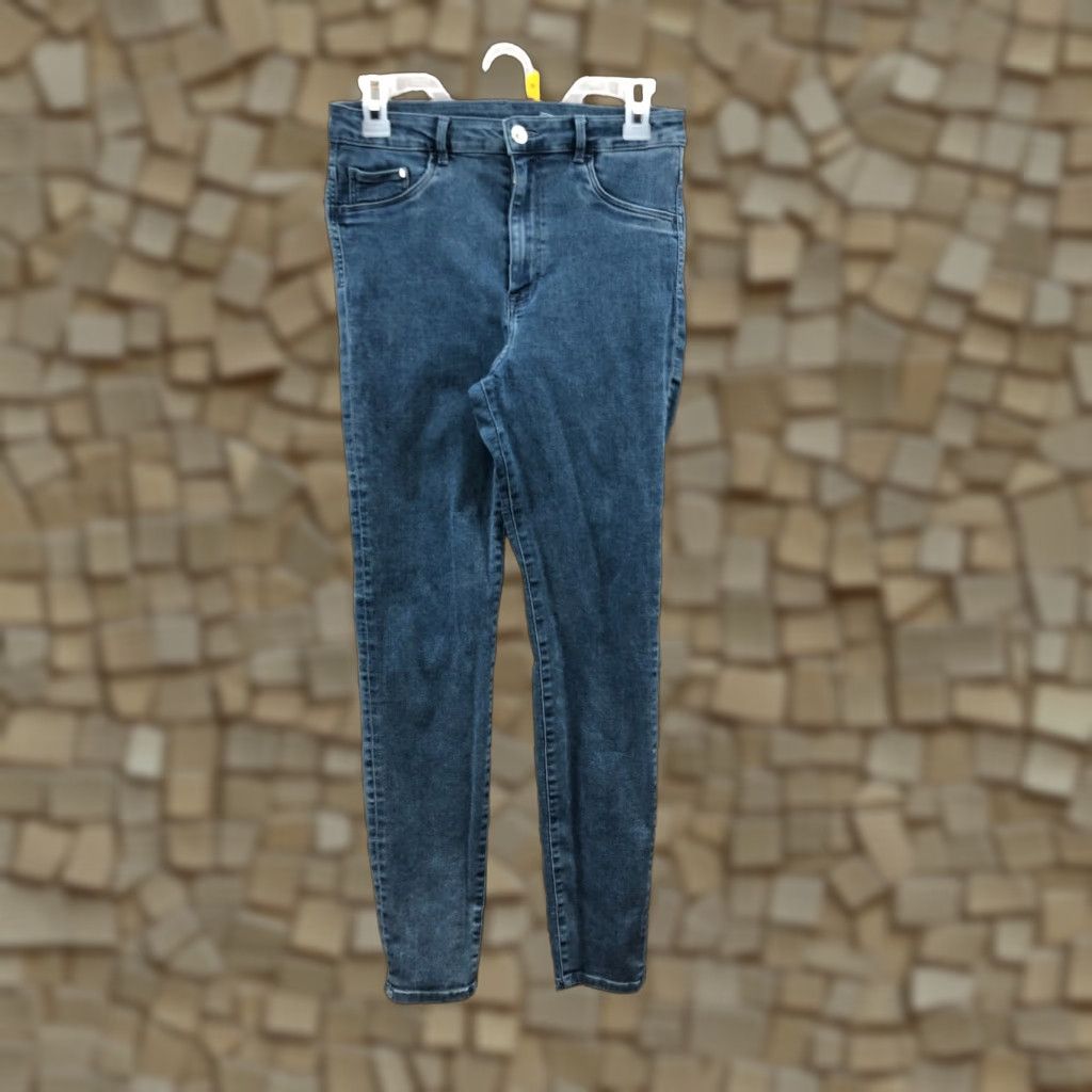 H&M H&M High Waist Jegging Jeans Size 29 Womens Mid Rise Dark Wash Blue Denim Jeans Regular Womens 29 Blue Denim Size 29" - 1 Thumbnail