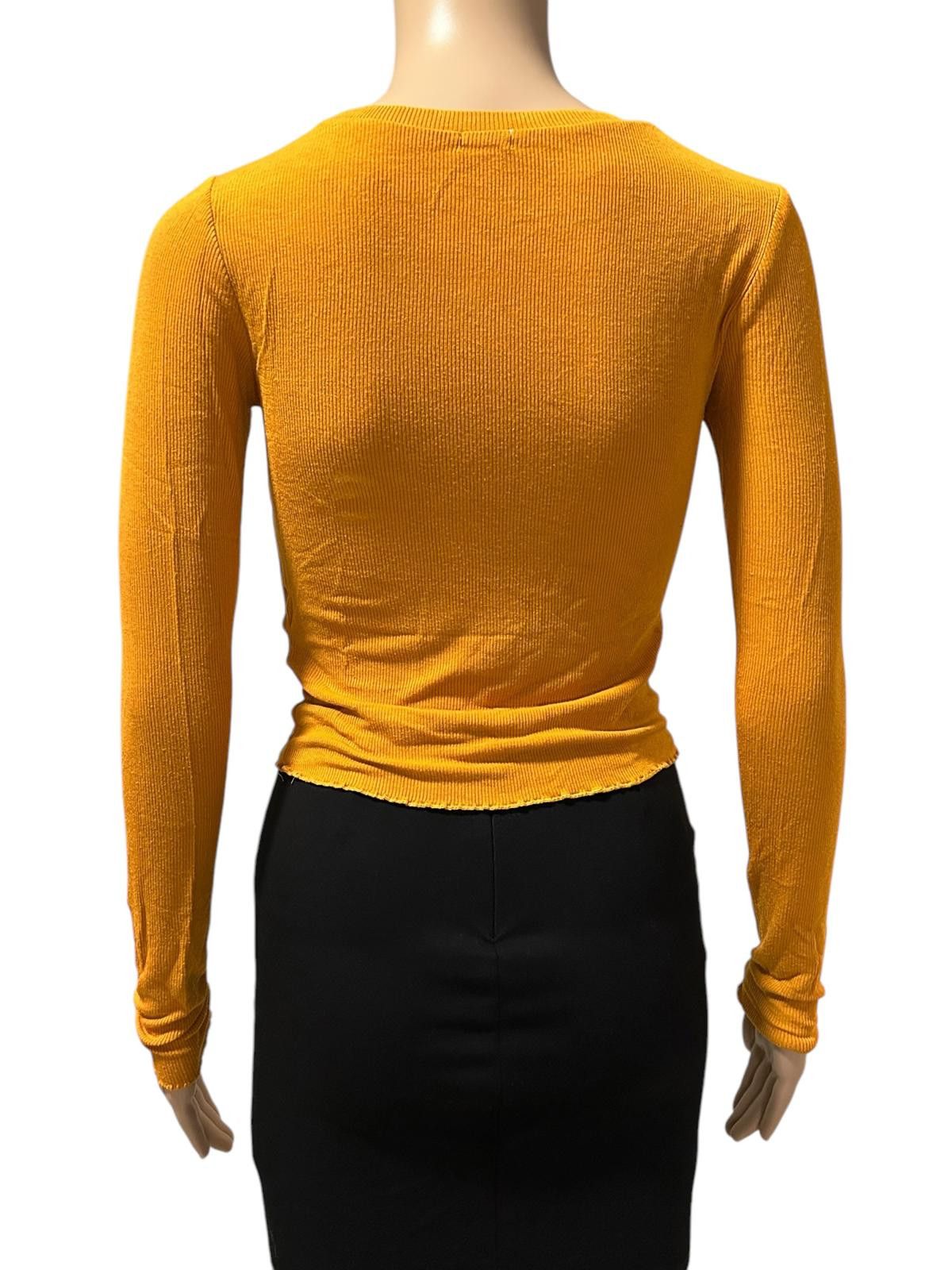 Garbage TV Chic Mustard Long Sleeve Top Size S / US 4 / IT 40 - 4 Thumbnail
