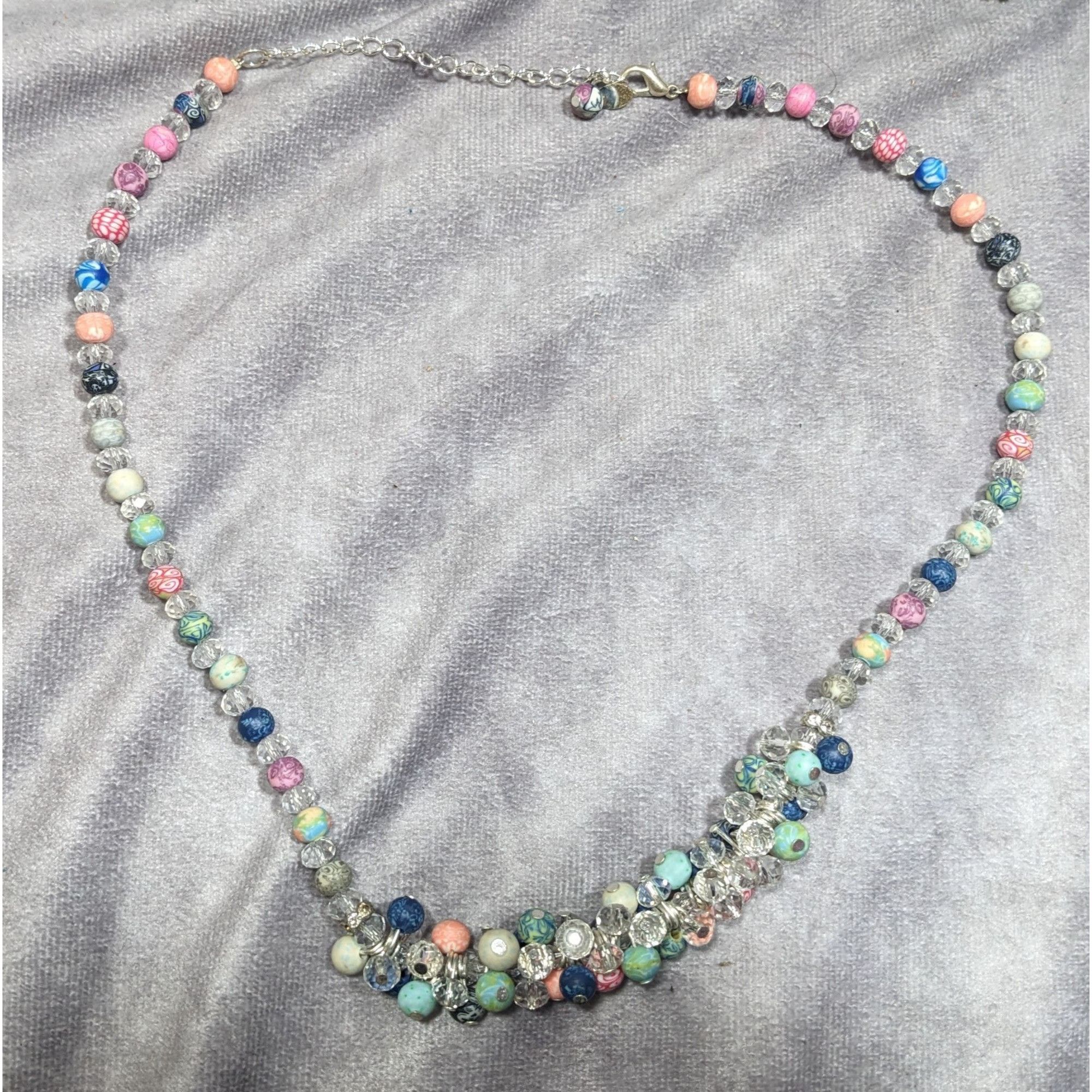 Other Viva Beads Clear Glass Rainbow Polymer Clay Beaded Necklace Size ONE SIZE - 5 Thumbnail