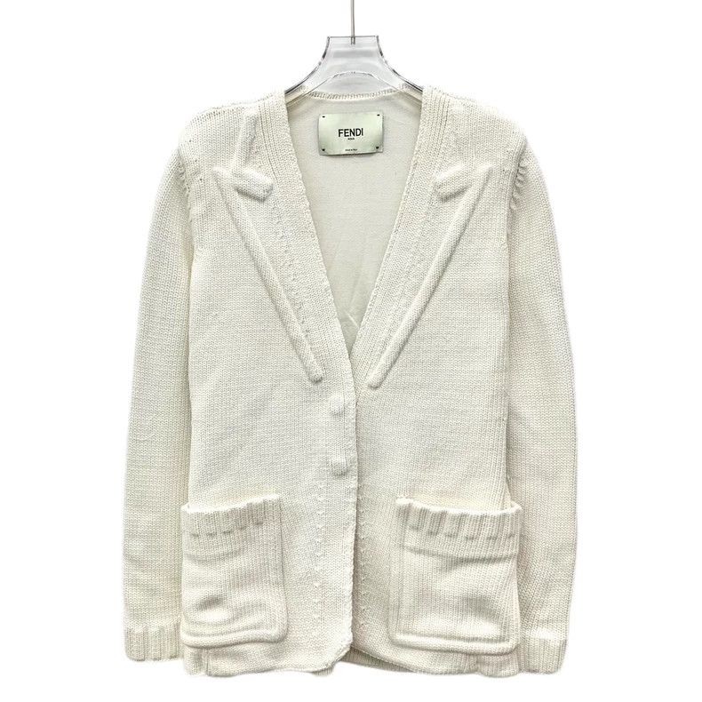 Fendi FENDI Off-White Cotton V-Neck Single Breasted Long Sleeve Size XXS / US 00 / IT 34 - 1 Thumbnail