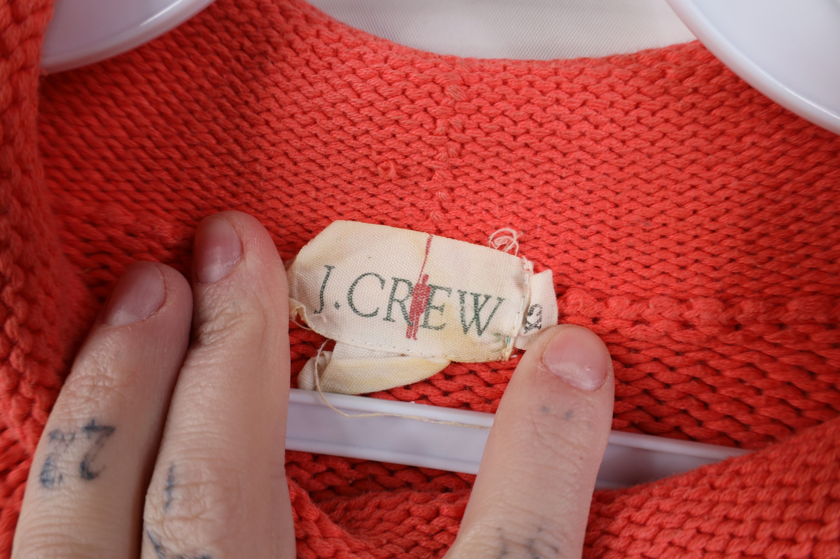 J.Crew Vintage 90s J Crew Marled Knit Mock Neck Sweater Salmon Size XS / US 0-2 / IT 36-38 - 9 Thumbnail