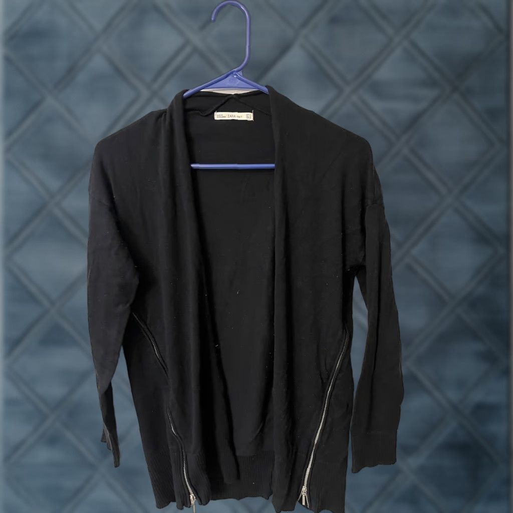 Zara Zara Womens Black Long Sleeve Open Front Cardigan Sweater Size M Ladies Size M / US 6-8 / IT 42-44 - 1 Thumbnail