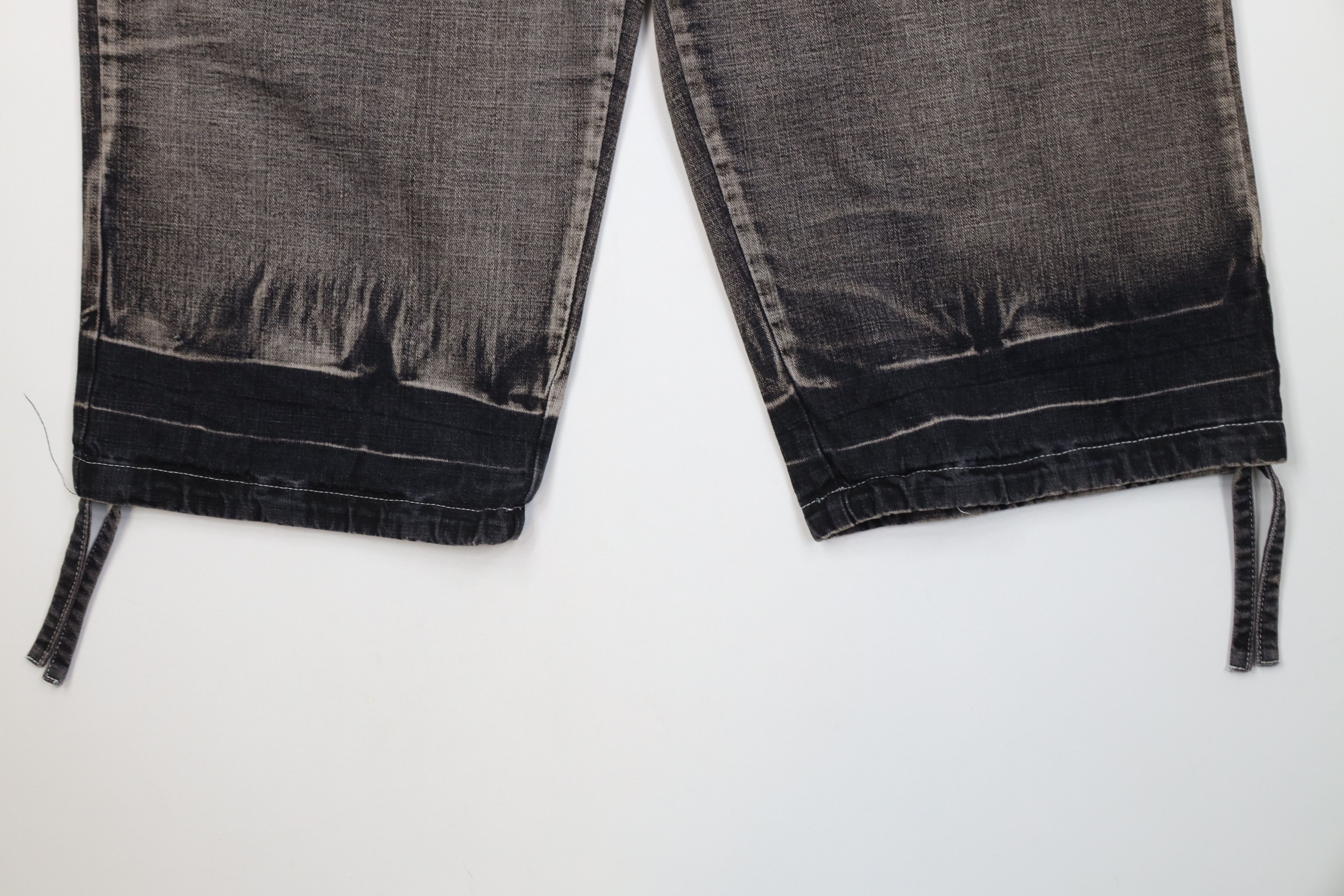 Vintage Vintage 90s Y2K Streetwear Tie Cuff Capris Denim Jeans Black Size US 42 / EU 58 - 4 Thumbnail