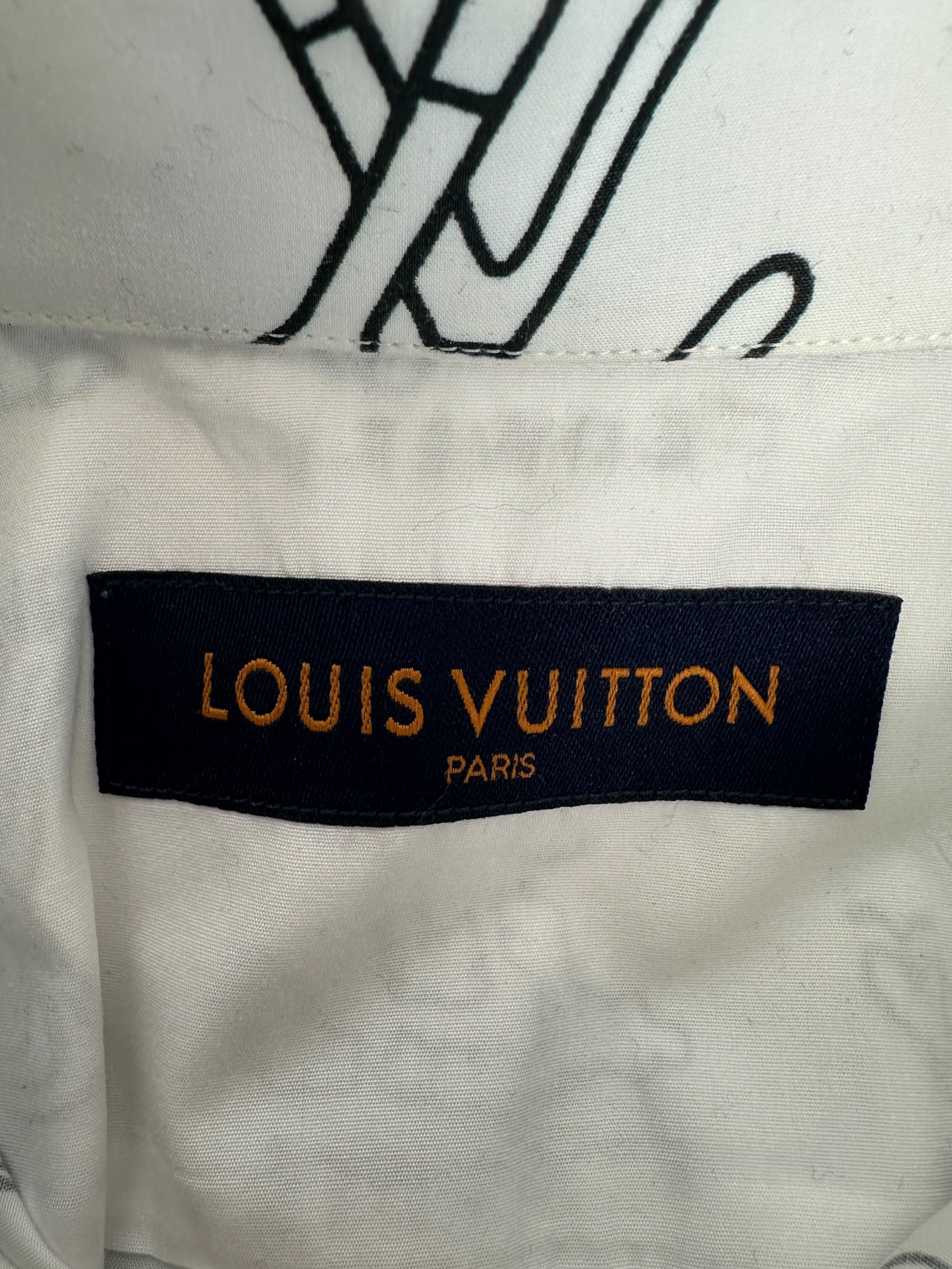Louis Vuitton Louis Vuitton White & Black Cartoon Button Up Shirt Size US S / EU 44-46 / 1 - 3 Thumbnail