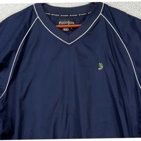 Footjoy FootJoy FJ Jacket Mens Large Navy Golf V-Neck Windbreaker Short Sleeve Pockets Size US 33 - 2 Thumbnail