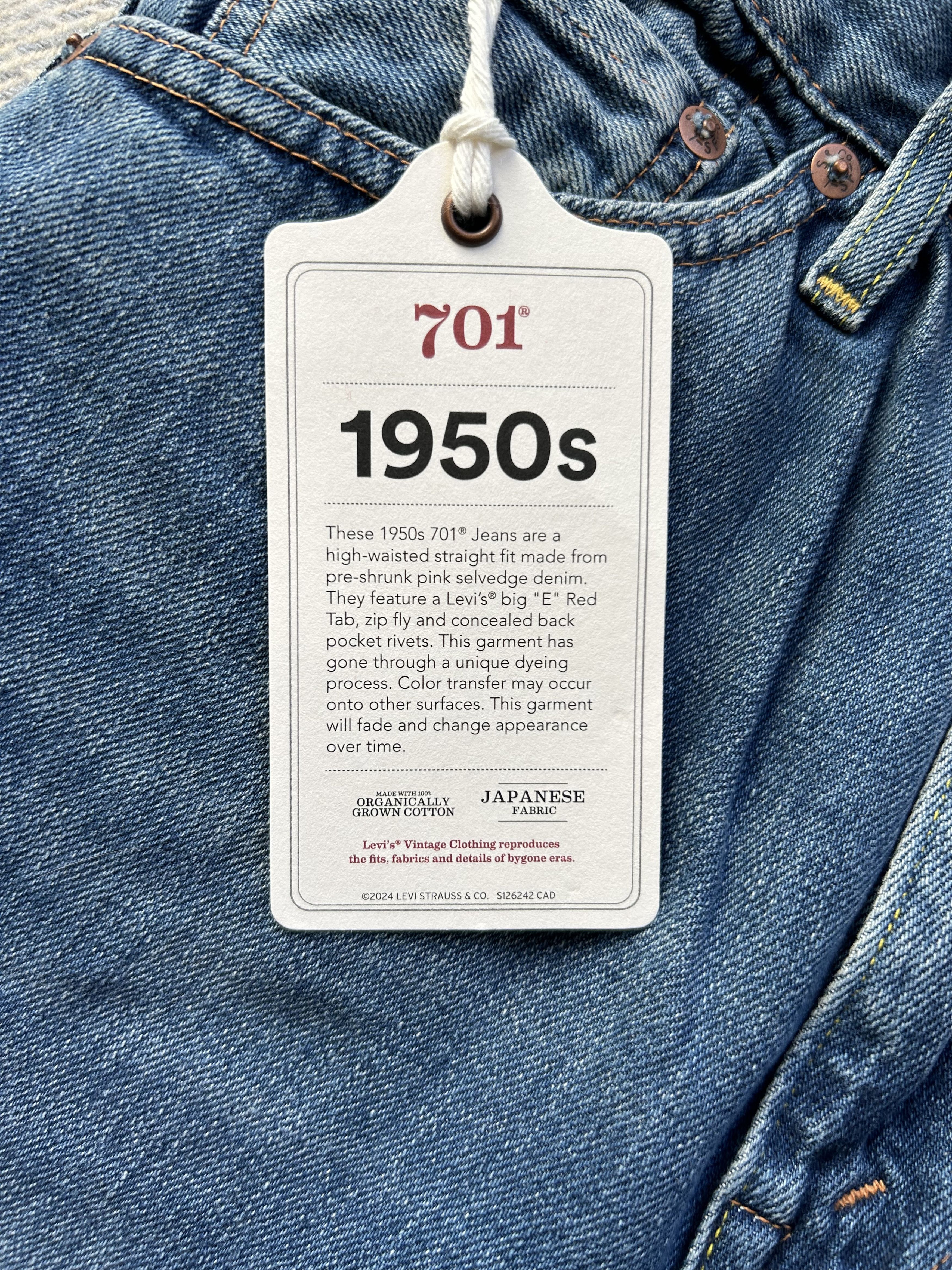 Levi's Vintage Clothing LVC 701 1950s Japanese Selvedge Denim — W28 L32 — NWT Size 28" / US 6 / IT 42 - 14 Thumbnail