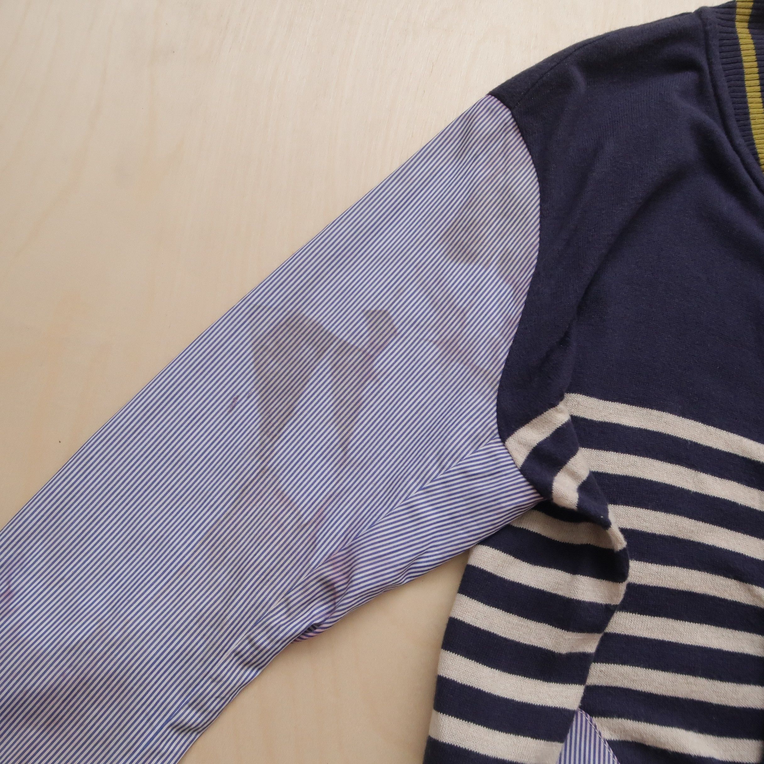 Issey Miyake 90s Issey Miyake Frapbois Hybrid Cardigan Knit Shirt Faded Size US M / EU 48-50 / 2 - 12 Thumbnail