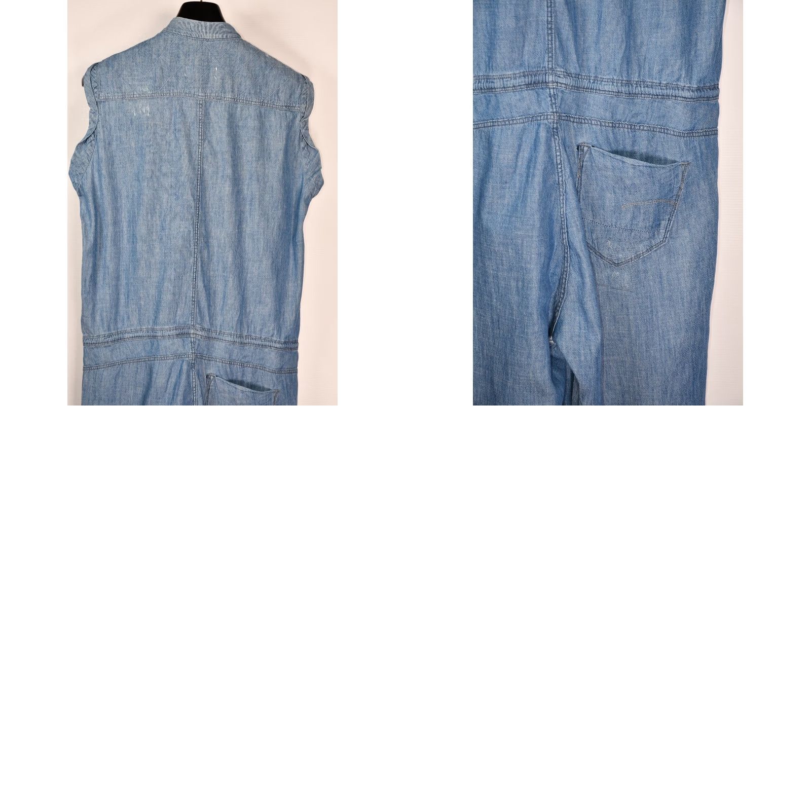 G-Star G-Star Jumpsuit Womens Sleeveless Denim 100% Cotton Blue S Vintage? No Size 28" / US 6 / IT 42 - 9 Thumbnail