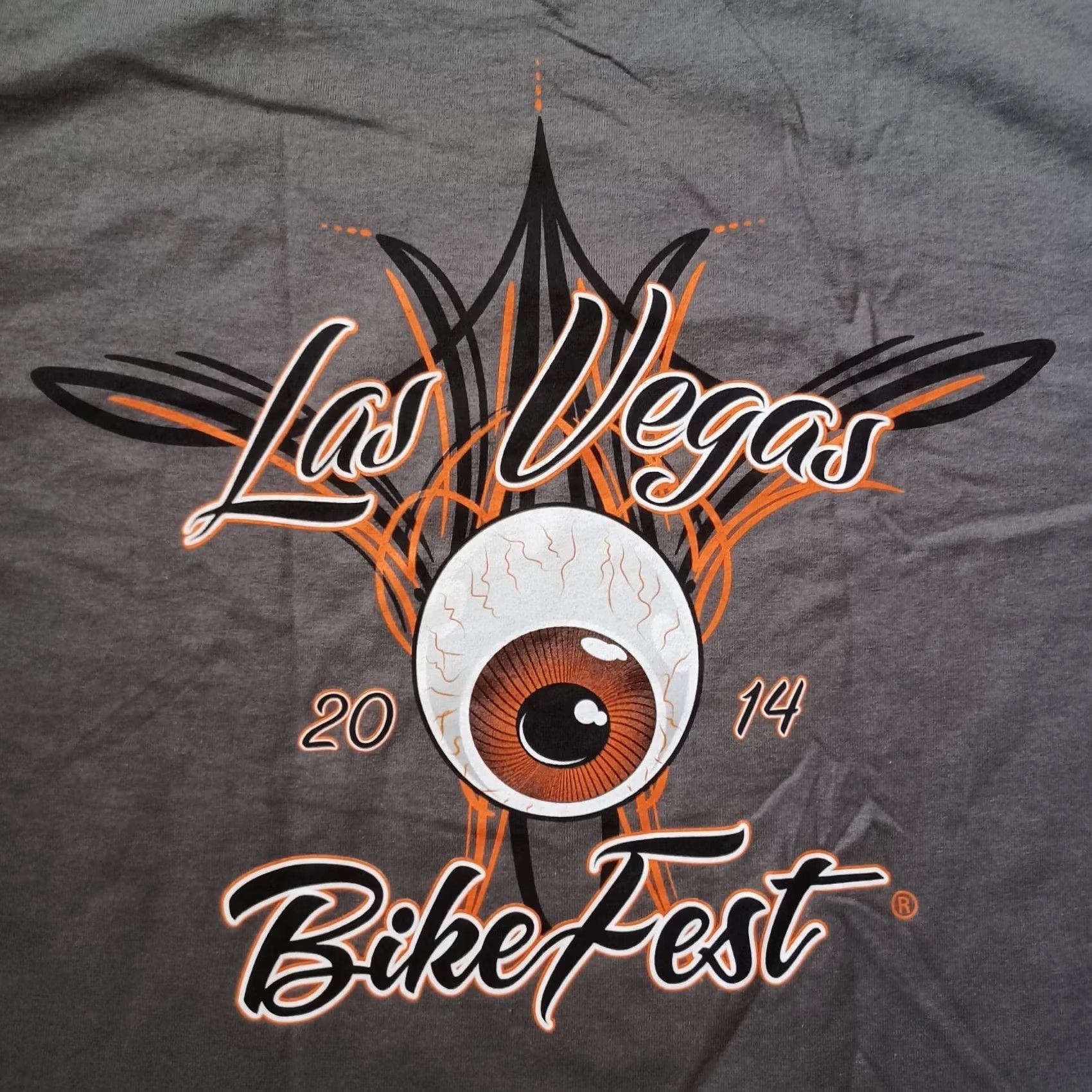 Gildan Las Vegas Bike Fest Men T Shirt L Gray Double Side 2014 Motorcycle Rally Gildan Short Sleeve Crew Neck Cotton Shirt Mens Size US L / EU 52-54 / 3 - 2 Thumbnail