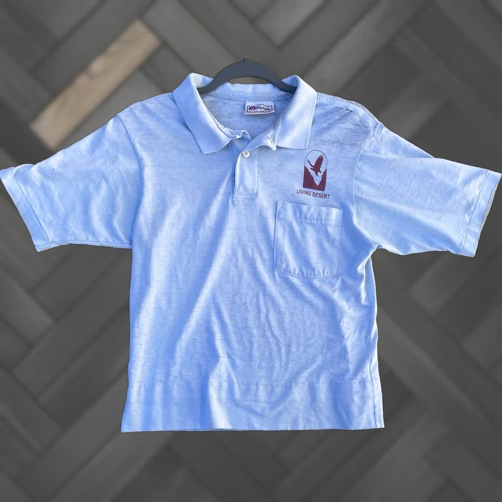 Hanes VINTAGE Hanes Pocket Polo Shirt Short Sleeve Blue 1980s Size M Distressed Thrashed Unisex Mens Womens Boys Girls Size US M / EU 48-50 / 2 - 1 Thumbnail