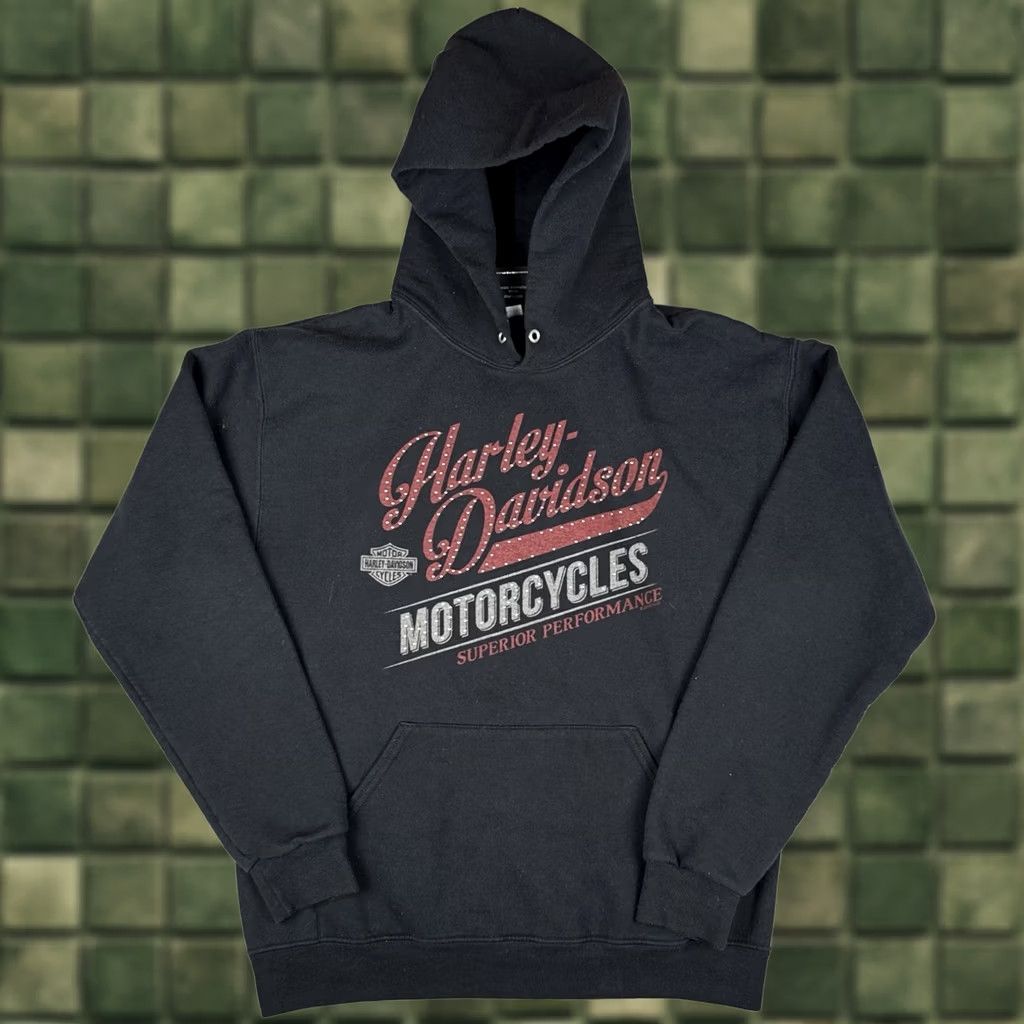 Harley Davidson VINTAGE Harley-Davidson Hoodie Eagle Biker Pullover Mens M Black Size US M / EU 48-50 / 2 - 1 Thumbnail