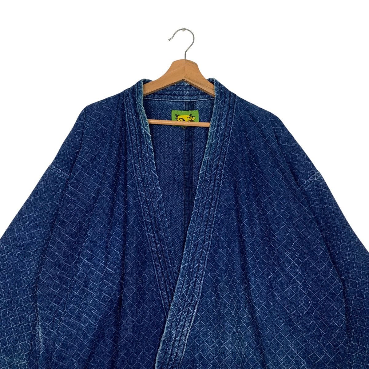 Vintage 90's Blue Indigo Sashiko Thick Weave Kimono #2742-C123 Size US L / EU 52-54 / 3 - 2 Thumbnail