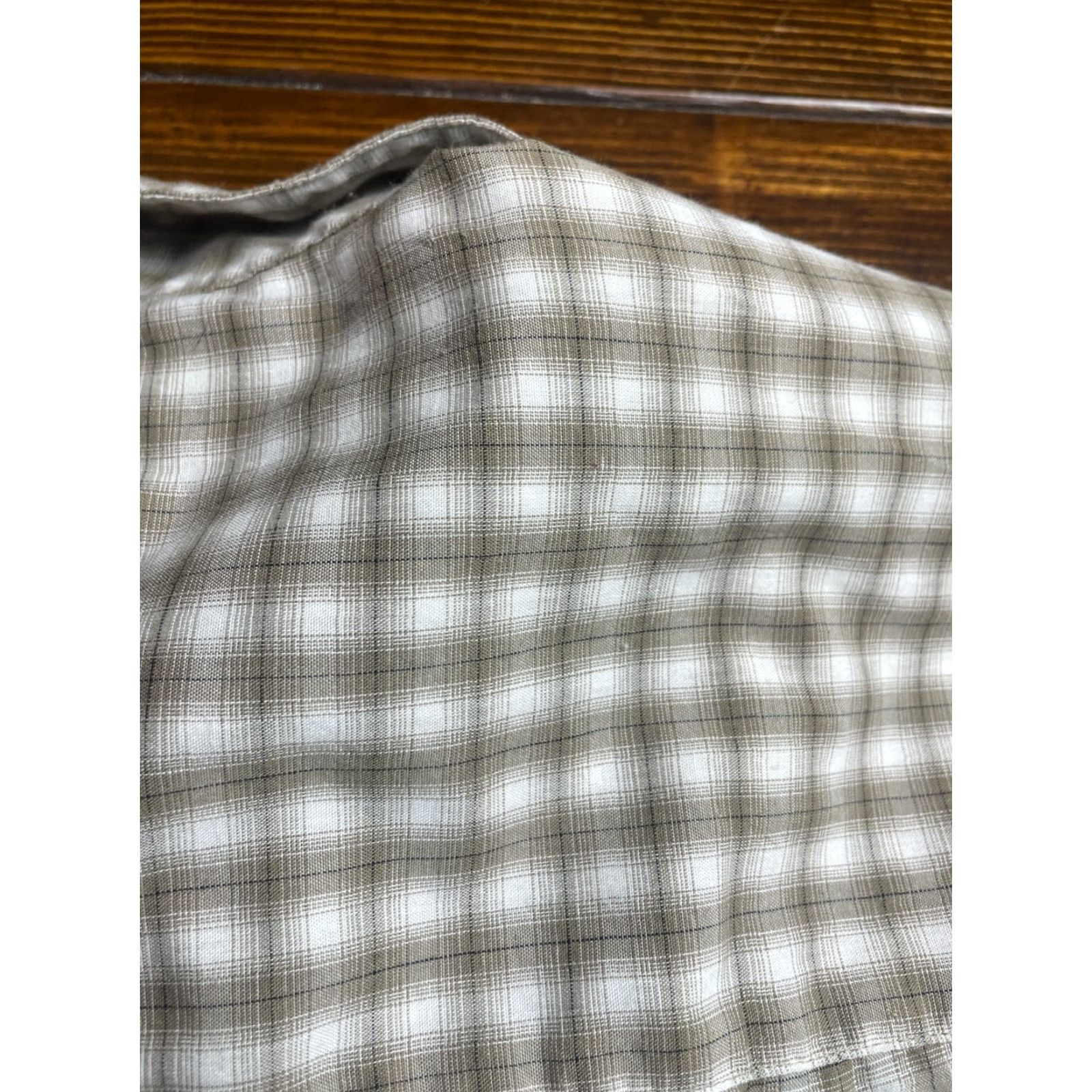 Vintage Munsingwear Shirt Men's Large White Tan Plaid Button-Down Short Sleeve Casual Cotton Regular Mens Size US L / EU 52-54 / 3 - 6 Thumbnail