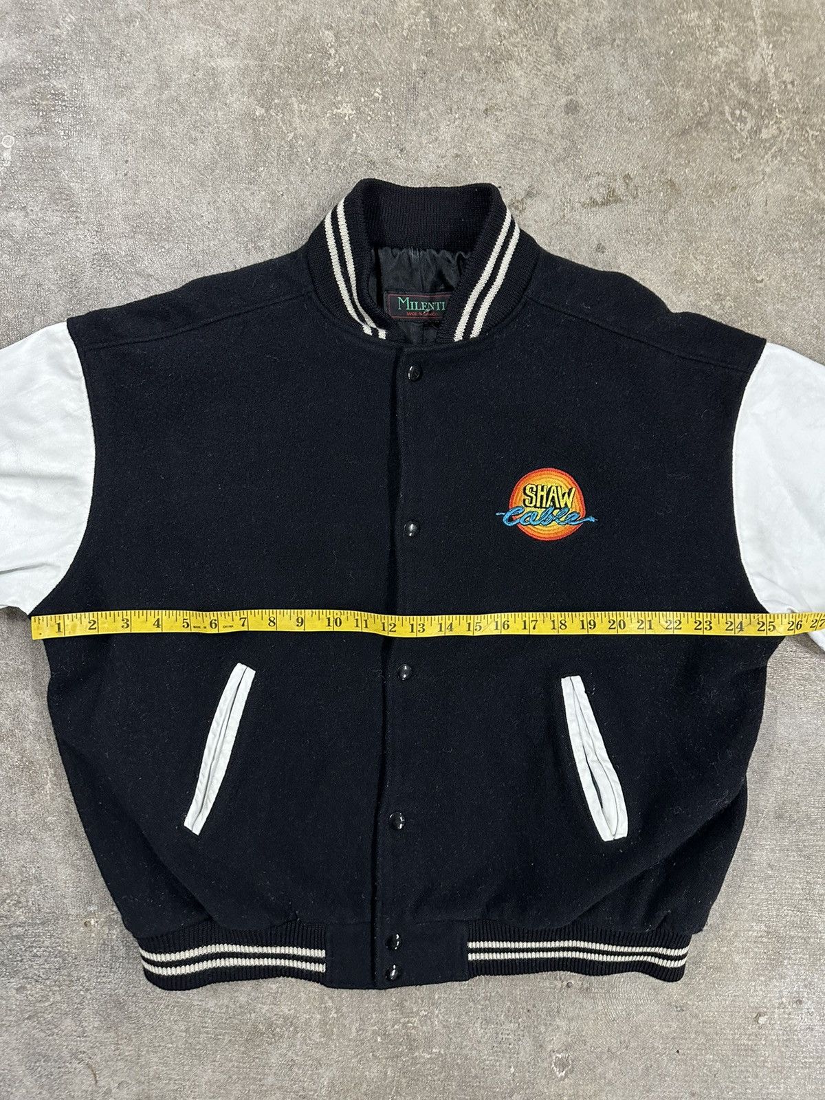 Vintage Vintage 90s Shaw Cable Leather Varsity Promo Jacket Size US M / EU 48-50 / 2 - 17 Thumbnail