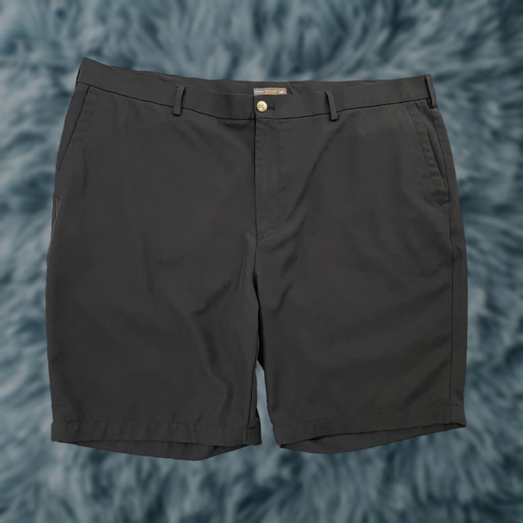 Peter Millar Crown Sport Chino Golf Adult Shorts 42 Black Pockets Button Zip Men