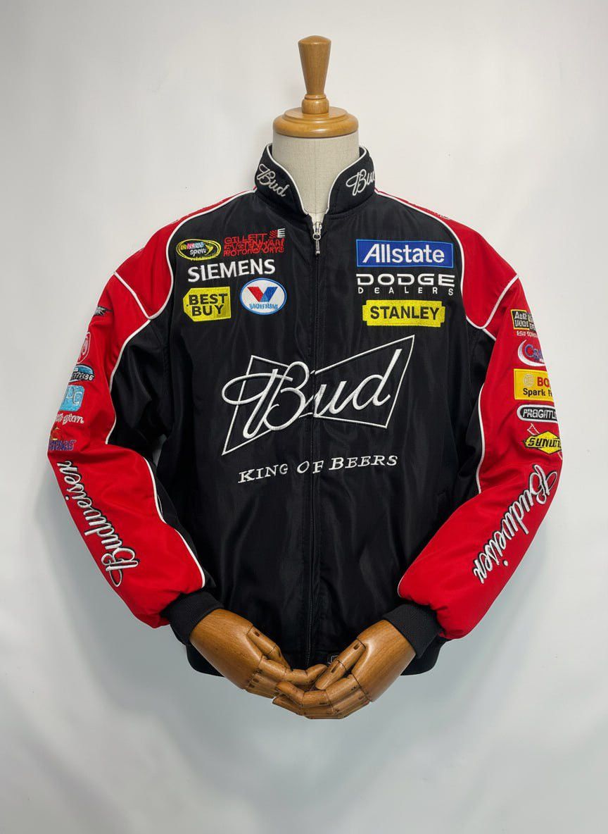 NASCAR VTG Dodge Budweiser NASCAR Bmbr Jkt Siemens Y2K Blokecore Size US XL / EU 56 / 4 - 1 Thumbnail