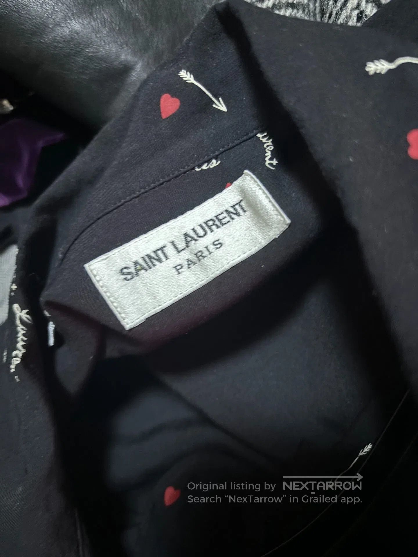 Saint Laurent Paris Saint Laurent Black Heart Print Shirt. Size US S / EU 44-46 / 1 - 5 Thumbnail