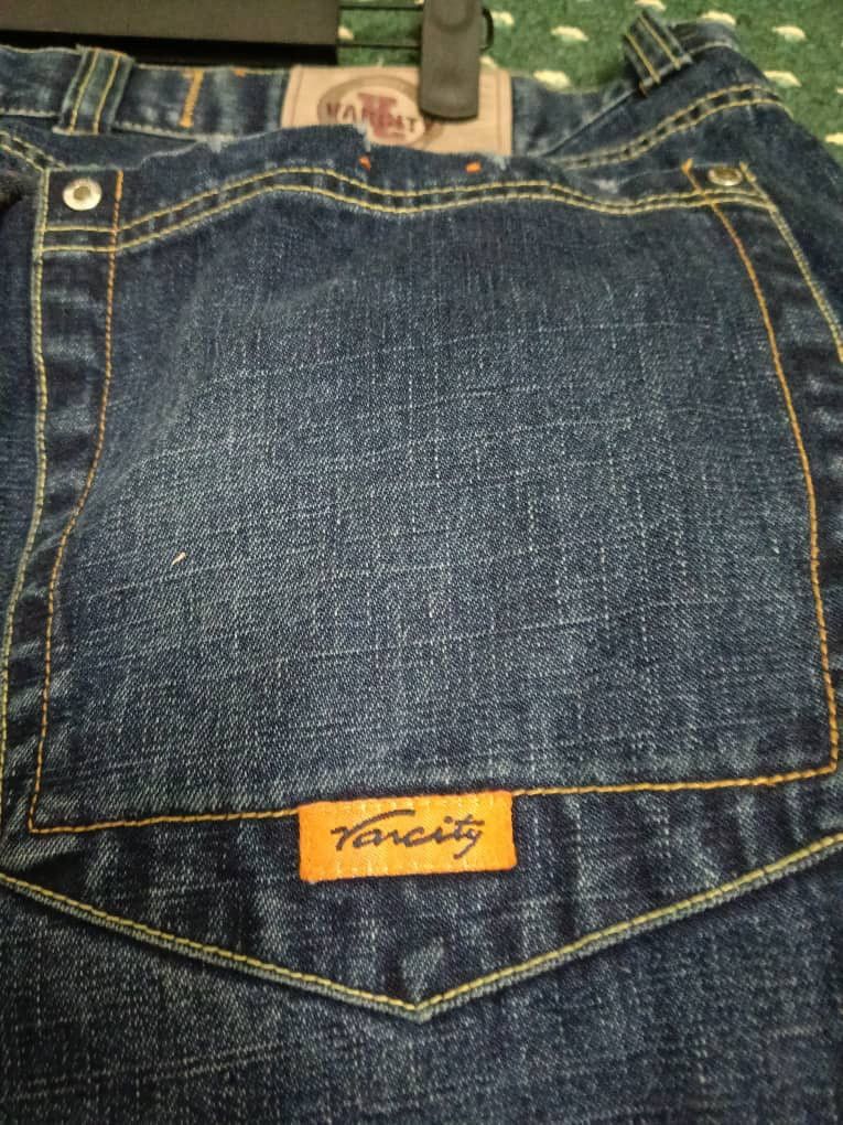 Designer VARCITY BAGGY PACTHES WORK JEANS Size US 38 / EU 54 - 7 Thumbnail