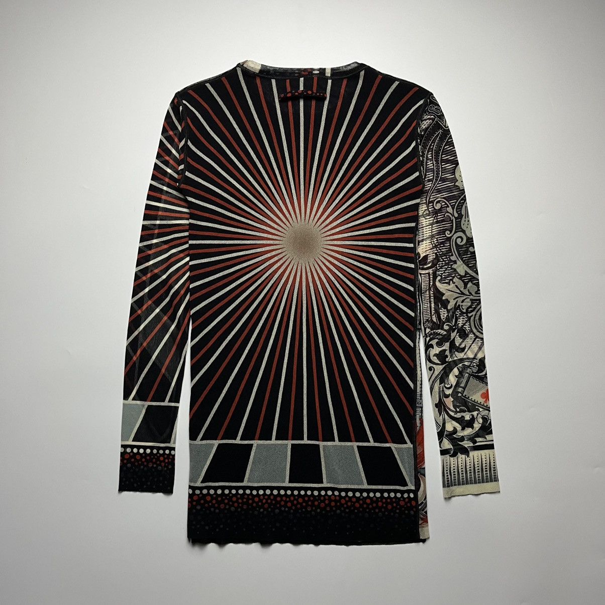 Jean Paul Gaultier Archival Jean Paul Gaultier Geometric/Sunburst Mesh L/S Top Size XS / US 0-2 / IT 36-38 - 2 Thumbnail