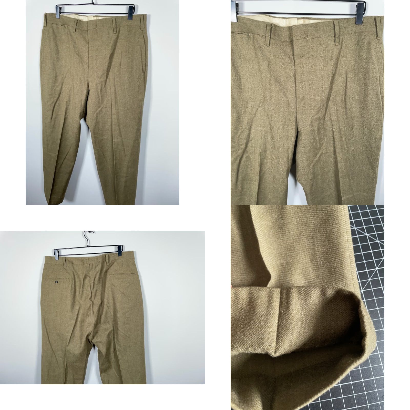 Vintage VINTAGE Men's Pants Wool Flat Front 38x29 Green High Rise Straight Leg Talon Zip Dress Pants Men Size US 38 / EU 54 - 9 Thumbnail