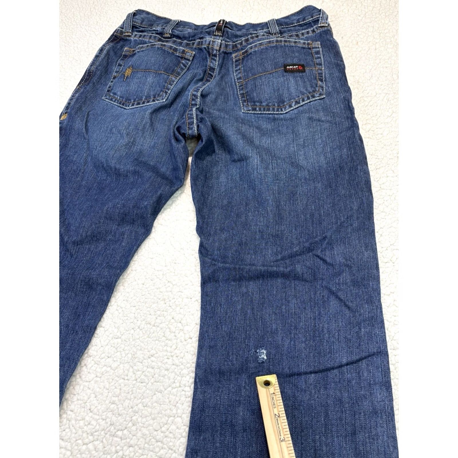 Ariat Ariat M4 Relaxed Bootcut Jeans 34x36 34 36 Medium Blue Denim Distressed USA Cowboy Work Mens Jeans Size US 34 / EU 50 - 7 Thumbnail