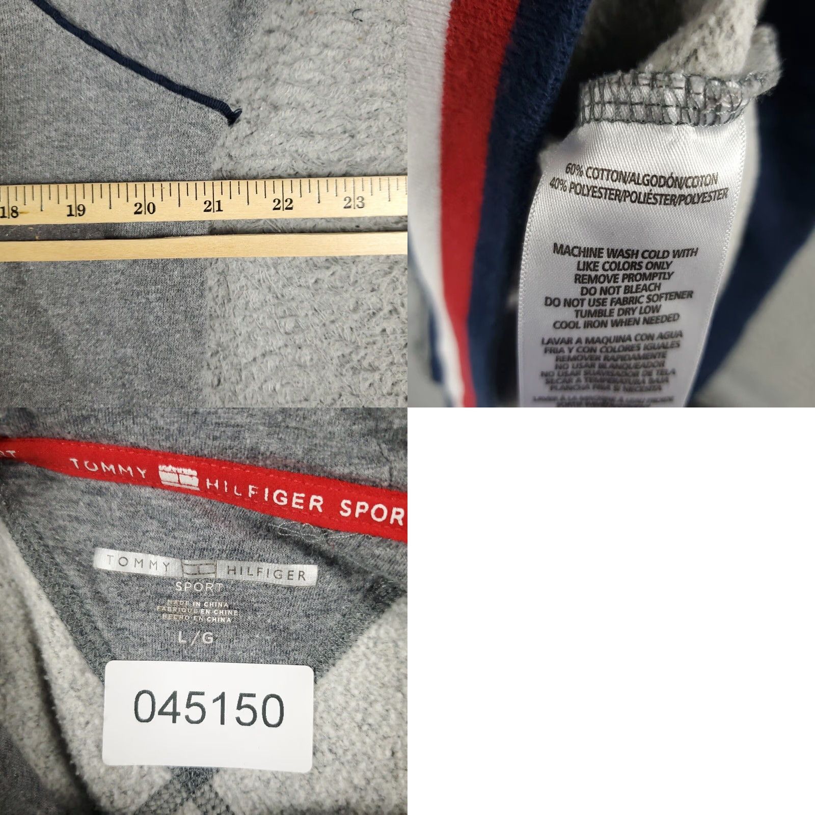 Tommy Hilfiger Tommy Hilfiger Gray Pullover Hoodie Sweatshirt Womens Large Size L / US 10 / IT 46 - 8 Thumbnail
