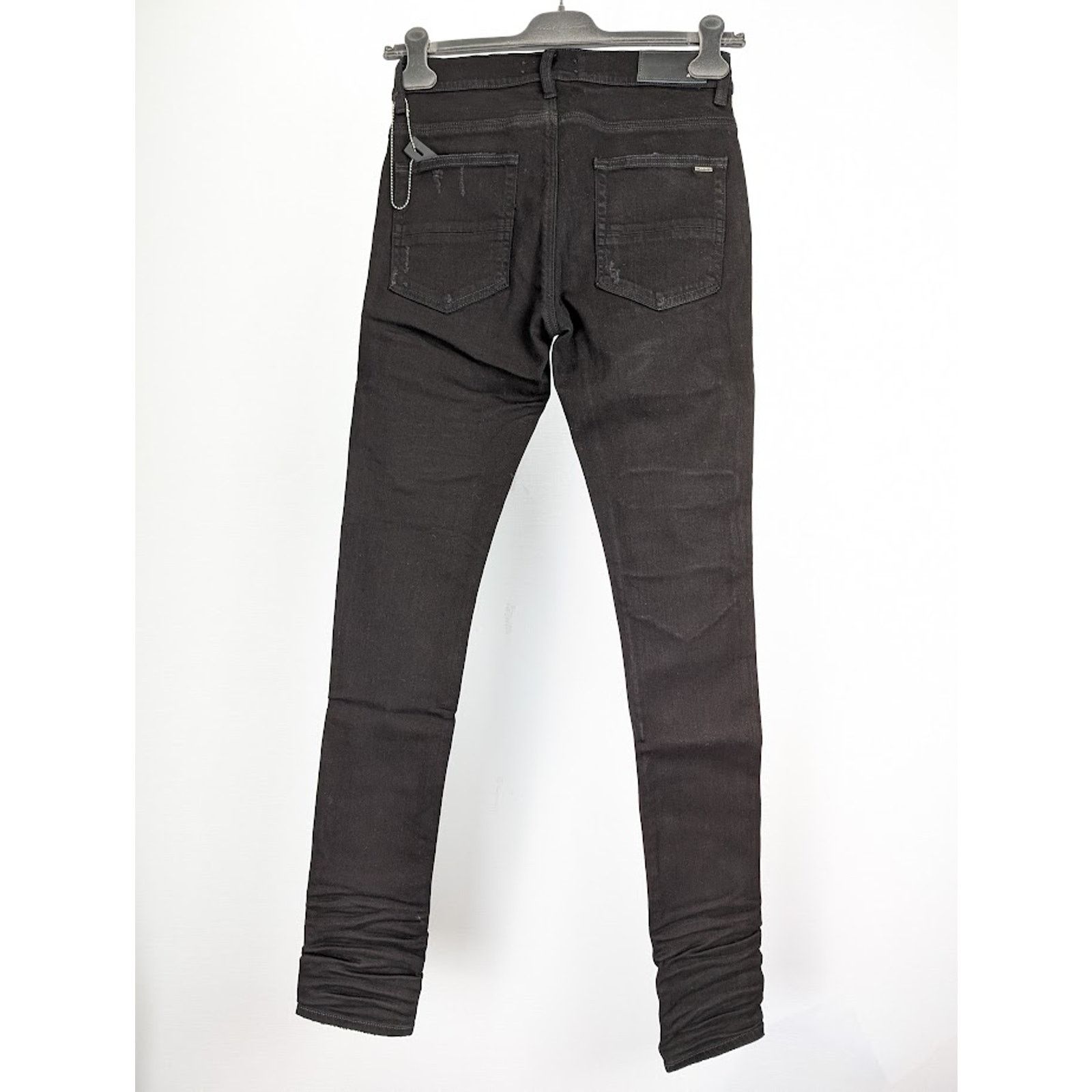 Amiri o1rshd1 Leather Thrasher Jeans in Black Size US 30 / EU 46 - 12 Thumbnail