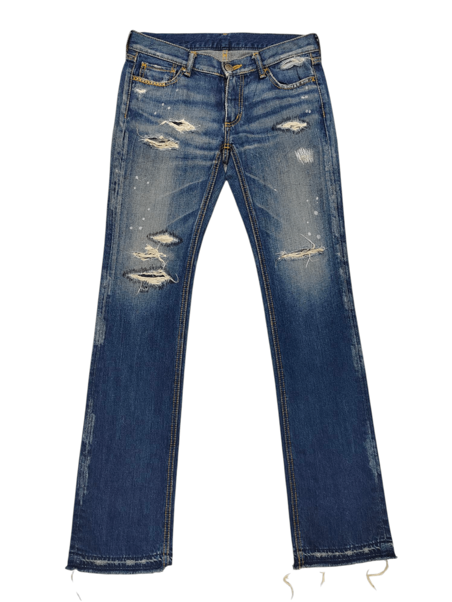 Japanese Brand 🇯🇵 Lilid 05 Japan Stitch Distressed Jeans Size 29" - 1 Thumbnail
