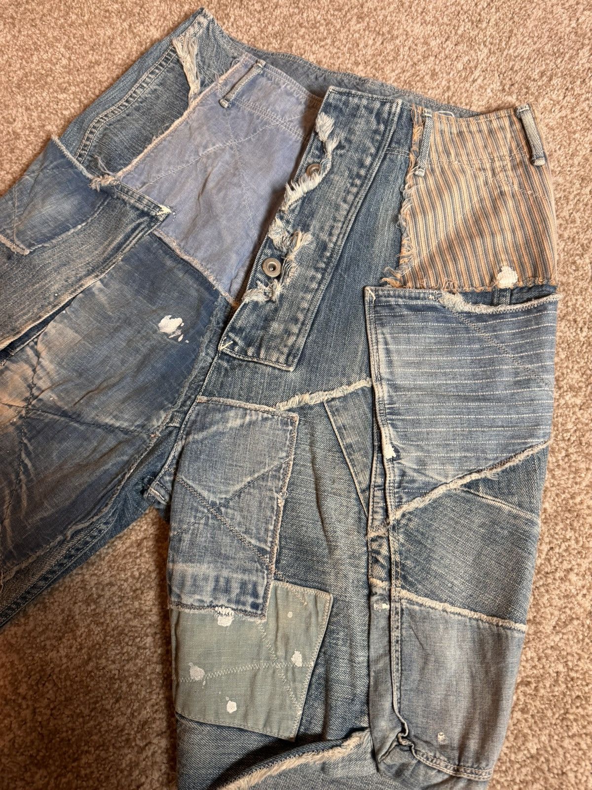 Kapital × Kapital Kountry Kapital Crazy Patchwork Shorts RARE Size US 29 - 3 Thumbnail