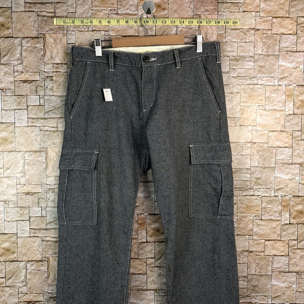 Japanese Brand Ikka Grey Cargo utility tactical Multipocket Pants #A840 Size US 31 - 2 Thumbnail