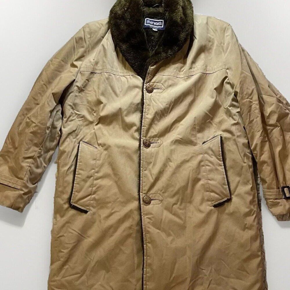 Vintage Vintage Silverwoods Men's Size 38 Utility Field Jacket Military Long Khaki 1970s Size US L / EU 52-54 / 3 - 4 Thumbnail