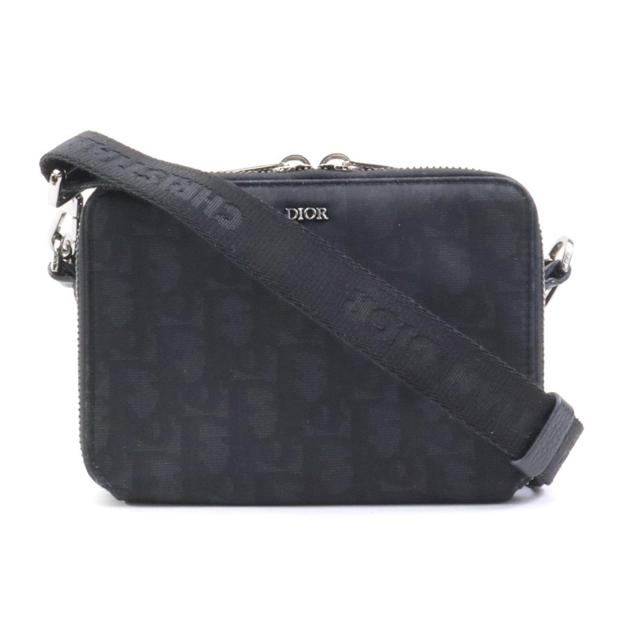 Christian Dior Shoulder Bag Nylon Canvas Black Men's 90073g