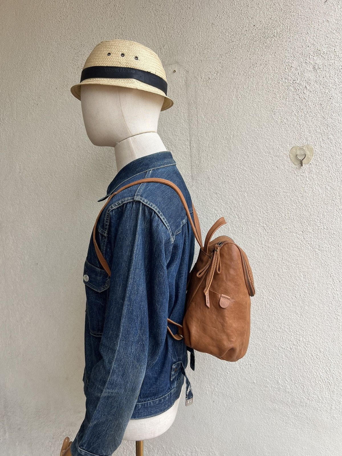 Leather Vintage Marmelo Tokyo Patina Leather Mini Backpack Bag Size ONE SIZE - 2 Thumbnail