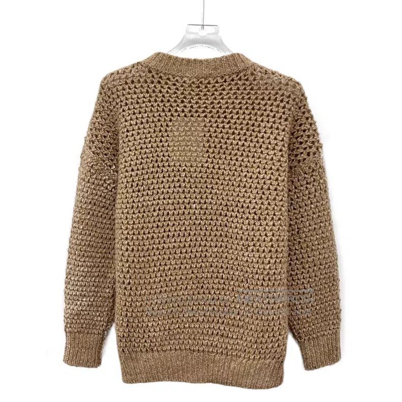 Brunello Cucinelli Brunello Cucinelli Brown wool round-neck, long-sleeve open Size XXS / US 00 / IT 34 - 2 Thumbnail
