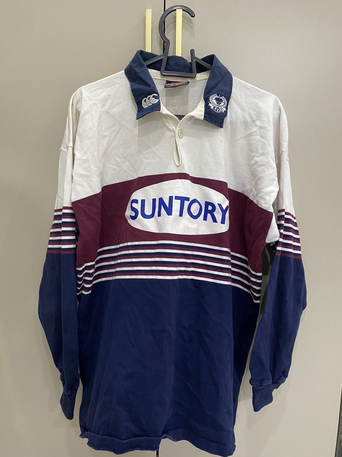 Canterbury of New Zealand × Vintage Rare vtg 90s Canterbury Suntory Sungoliath rugby jersey Size US L / EU 52-54 / 3 - 1 Thumbnail