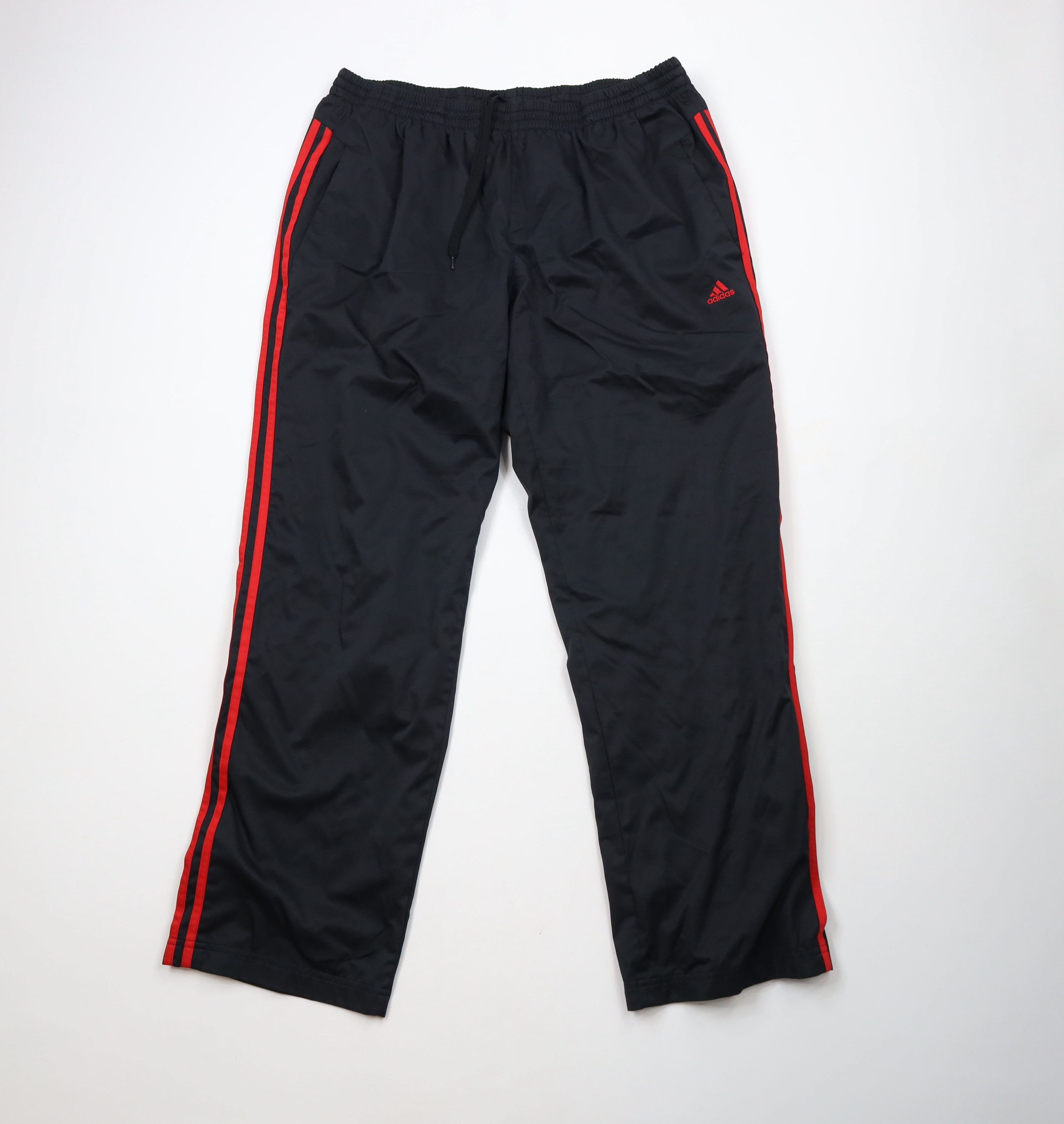 Adidas Vintage Y2K Adidas Lined Wide Leg Windbreaker Pants Black Size US 40 / EU 56 - 1 Thumbnail