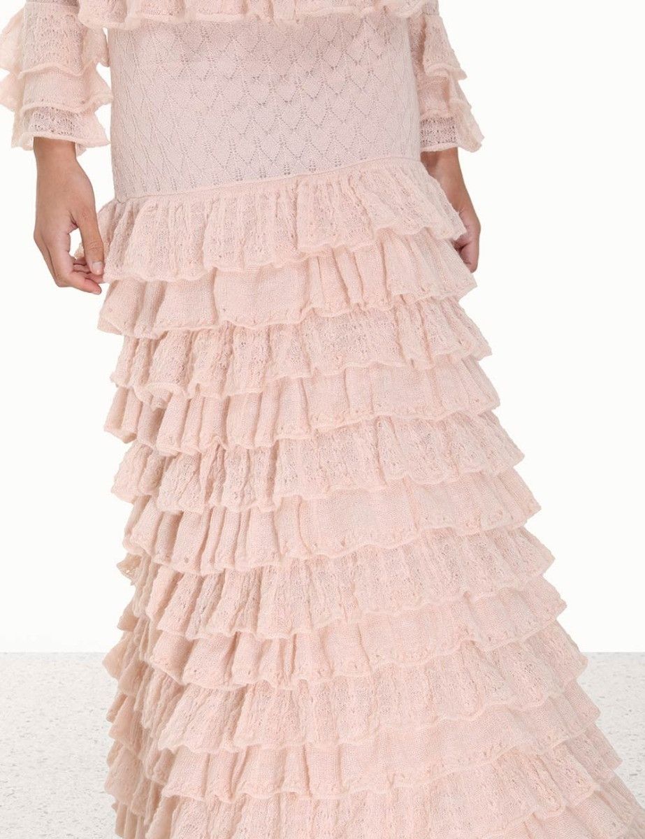 Zimmermann oc11z0425 Luminosity Lace Frill Skirt in Light Pink Size 27" / US 4 / IT 40 - 7 Thumbnail