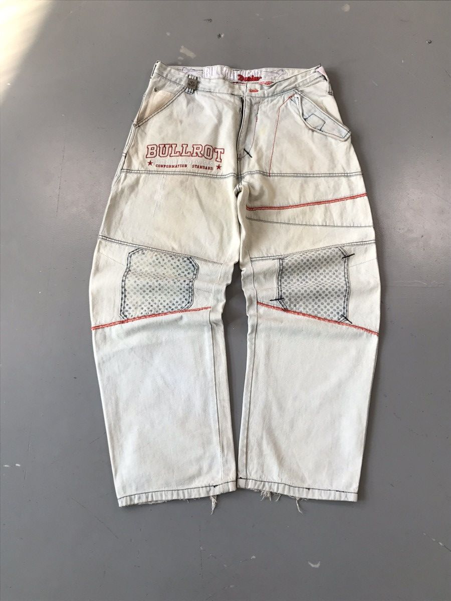 JNCO × Southpole × Vintage Rare vintage crazy pattern spellout embroidered denim Size US 37 - 1 Thumbnail