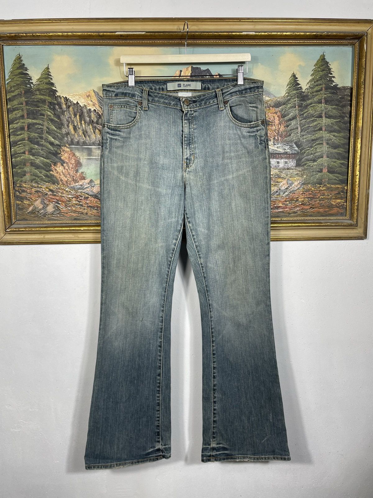 Gap × If Six Was Nine × Vintage Gap Vintage Y2k Denim Jeans Flare Pants Washed Distressed Size US 36 / EU 52 - 1 Thumbnail