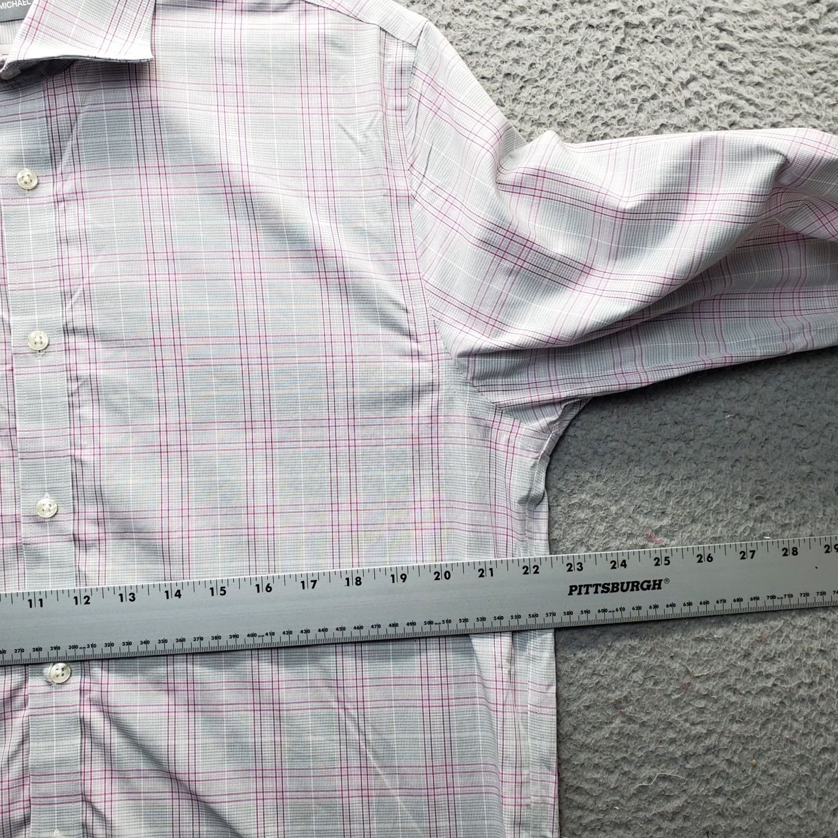 Michael Kors Michael Kors Dress Shirt Mens L Multi Plaid Regular Fit Airsoft Stretch Button Up Size 42R - 4 Thumbnail