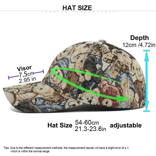Japanese Brand Baseball cap cute bear sun hat dog bear print hip-hop style Size ONE SIZE - 7 Thumbnail