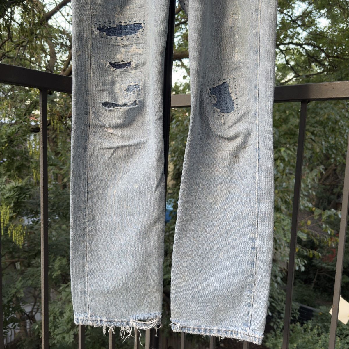Levi's Levi's 501 Thrashed Faded Repaired Jeans ERD Grunge Chrome Size US 33 - 5 Thumbnail