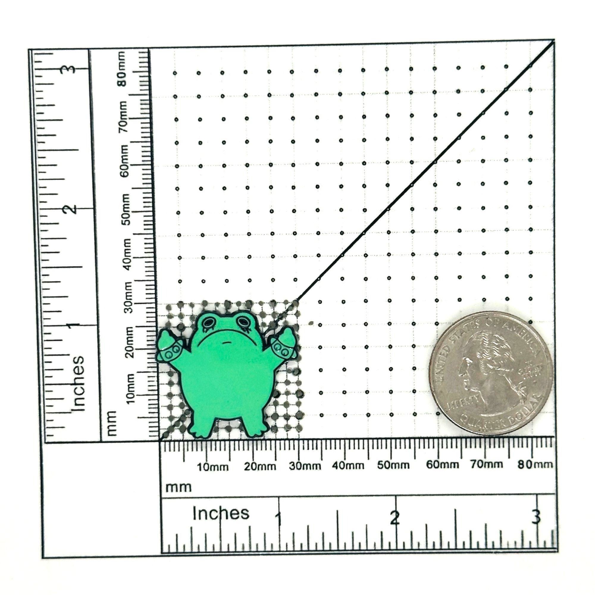 Other ⭐Enamel Pin Punk Frog Giving The Finger Broch GreenAnimal al Size ONE SIZE - 6 Thumbnail