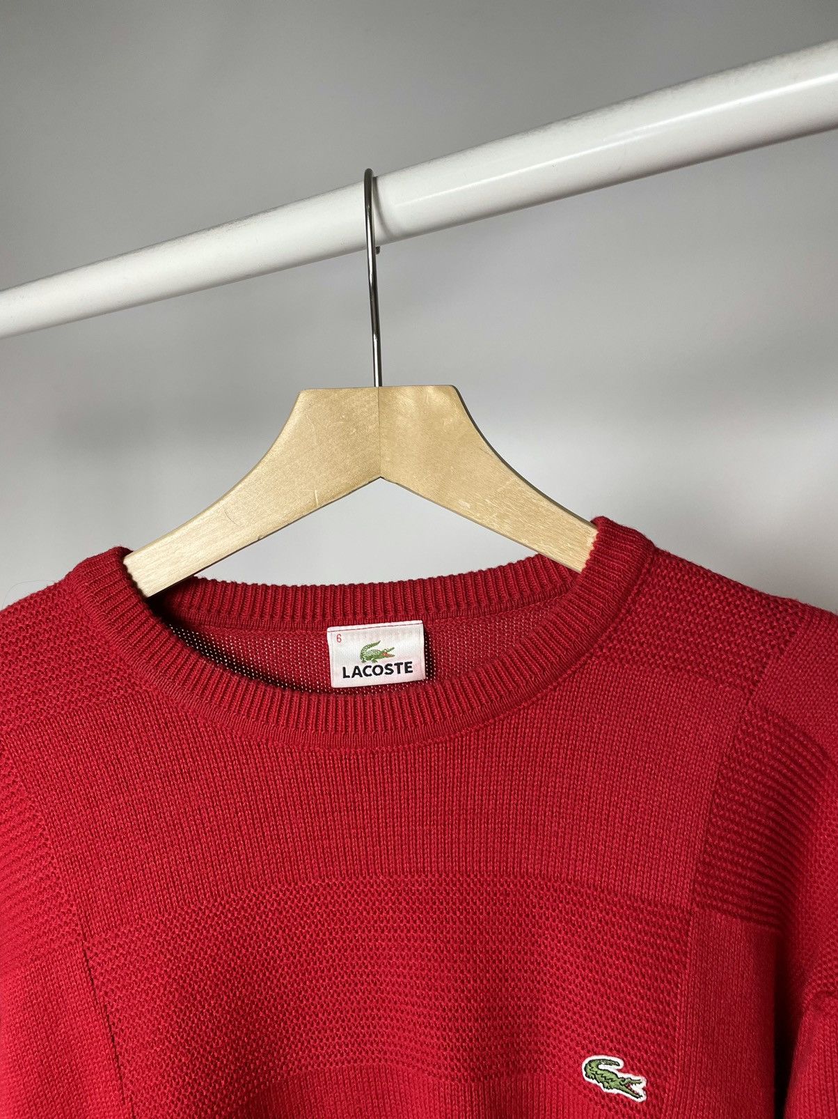 Lacoste Lacoste Vintage Red Knitted Pattern Sweater Sweatshirt Size US L / EU 52-54 / 3 - 5 Thumbnail